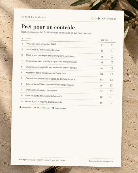 Checklist Prêt pour un contrôle