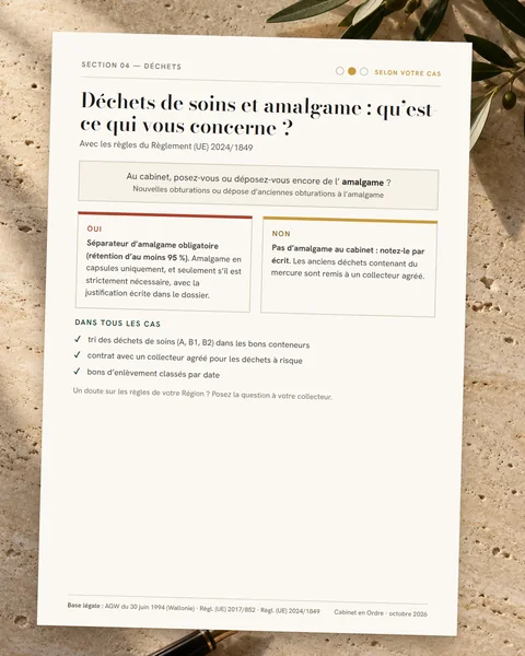 Déchets de soins et amalgame : qu’est-ce qui vous concerne ?